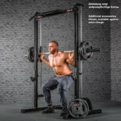 Smith machine multi-press avec poste à tractions et barre guidée ATX