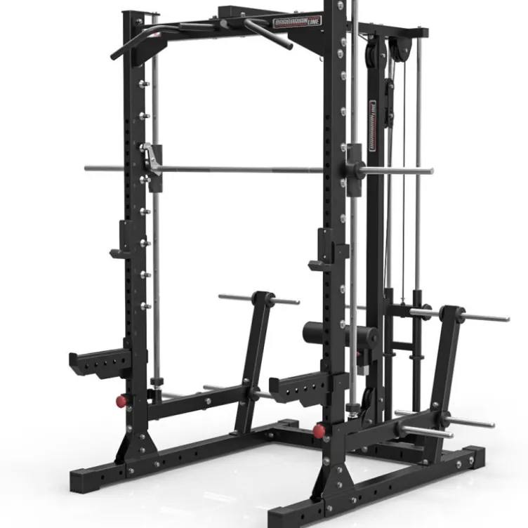 Smith machine multipresse à barre guidée avec poulie haute et basse