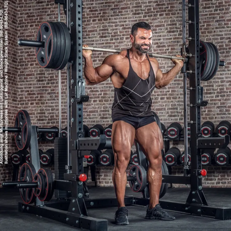 Smith machine multipresse à barre guidée avec poulie haute et basse