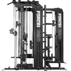 Smith machine multi-équipée G20 Force USA avec station de tirage Lat Pull Down Low Row et poste à dips
