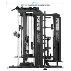 Smith machine multi-équipée G20 Force USA avec station de tirage Lat Pull Down Low Row et poste à dips