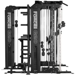 Smith machine multi-équipée G20 Force USA avec station de tirage Lat Pull Down Low Row et poste à dips