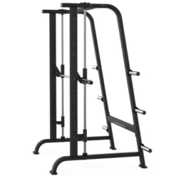Smith Machine Professionnelle ultra fluide avec support de rangement - Capacité 250 kg - Titanium StrengthBlack Series