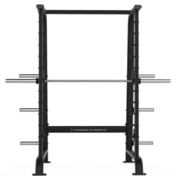 Smith Machine Professionnelle ultra fluide avec support de rangement - Capacité 250 kg - Titanium StrengthBlack Series