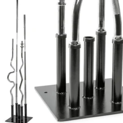 Socle de rangement vertical pour 5 barres de musculation de diamètre 30 mm