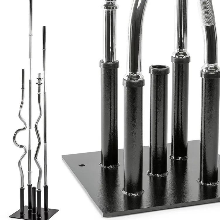 Socle de rangement vertical pour 5 barres de musculation de diamètre 30 mm