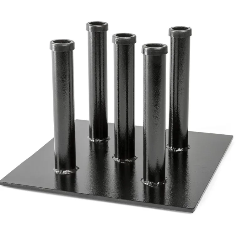 Socle de rangement vertical pour 5 barres de musculation de diamètre 30 mm