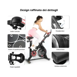 Spining bike à roue d'inertie multiréglable pour cardio en home-gym
