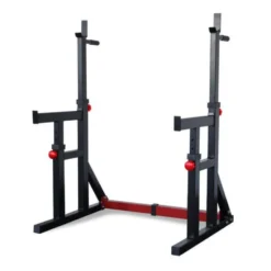 Squat et dip stand de musculation à hauteur et largeur ajustables pour homegym avec capacité de charge de 272 kg