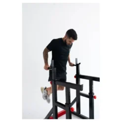 Squat et dip stand de musculation à hauteur et largeur ajustables pour homegym avec capacité de charge de 272 kg
