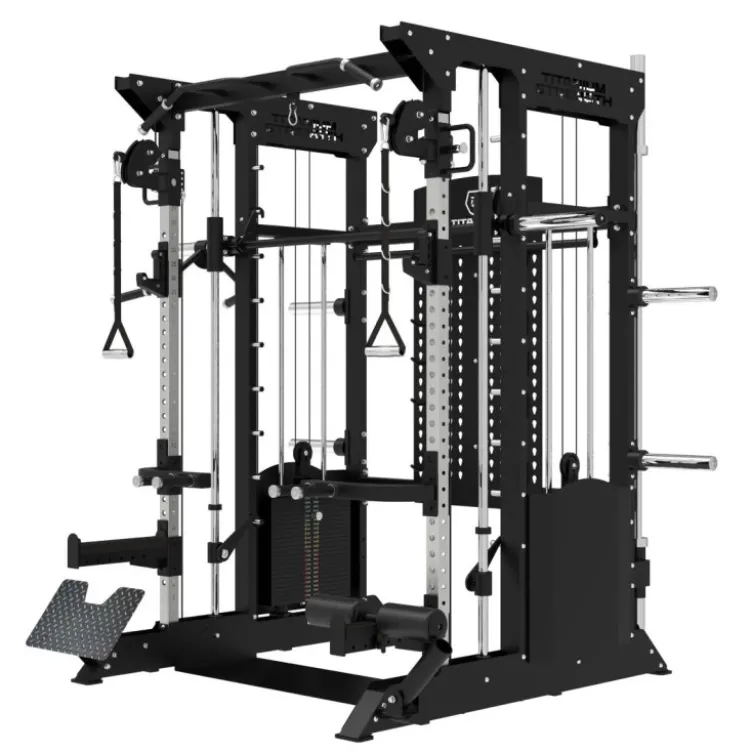 Station All-In-One Titanium Strength B200 V4 avec smith machine et double poulie 240 kg + Accessoires