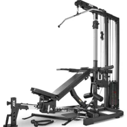 Station ATX triplex à charge guidée avec banc multi-réglable support à options - Gym multi-station colonne de poids