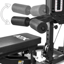 Station ATX triplex à charge guidée avec banc multi-réglable support à options - Gym multi-station colonne de poids