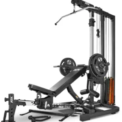 Station ATX triplex à charge guidée avec banc multi-réglable support à options - Gym multi-station colonne de poids