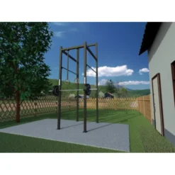 Station de Crossfit Mighty en acier galvanisé complète et polyvalente fixable en extérieur