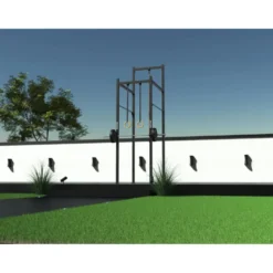 Station de Crossfit Mighty en acier galvanisé complète et polyvalente fixable en extérieur