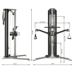 Station de musculation ATX à poulie double : Functional Trainer Autoportant colonne de poids 80 kg