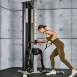 Station de musculation ATX à poulie double : Functional Trainer Autoportant colonne de poids 80 kg