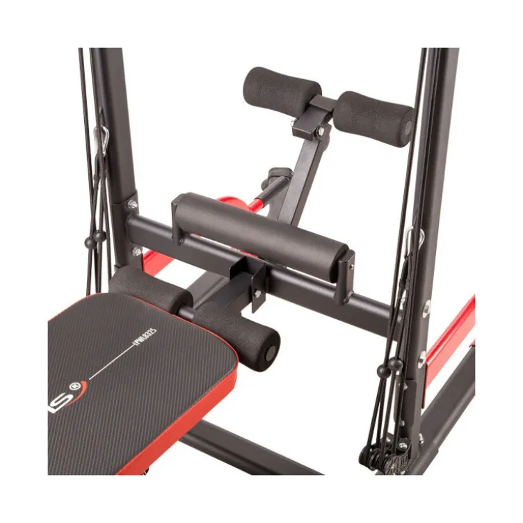 Station de musculation avec chaise romaine et banc de musculation - Divers câbles de tirage