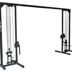 Station de musculation cable crossover avec 2 x colonnes de poids à charges libres