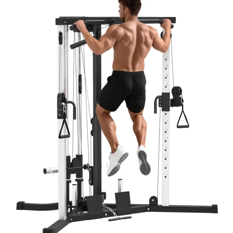 Station de musculation d'angle multifonction avec barre de traction - Cage home gym 15 positions réglables