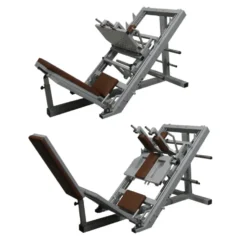 Station de musculation 2 en 1 Presse à Cuisses et Hack squat à charge libre - Disques olympiques