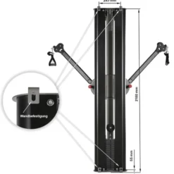 Station de musculation multifonctionnelle ATX avec double poulie et colonne de poids - Fixation murale