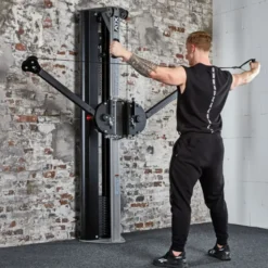 Station de musculation multifonctionnelle ATX avec double poulie et colonne de poids - Fixation murale