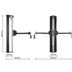 Station de musculation multifonctionnelle ATX avec double poulie et colonne de poids - Fixation murale