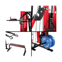 Station de musculation multipostes pour Home gym - Bras leviers et presse à cuisses