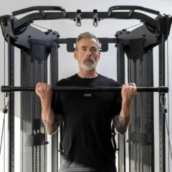 Station de musculation polyvalente 2 x 80 kg avec barre de traction et set d'accessoires - Compacte et complète pour homegym