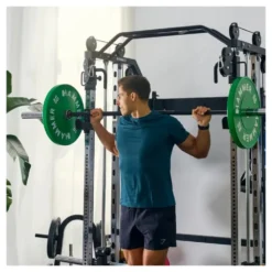 Station de musculation polyvalente Autark Hammer avec barre guidée et accessoires - Barre de traction multi-grip