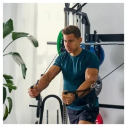Station de musculation polyvalente Autark Hammer avec barre guidée et accessoires - Barre de traction multi-grip