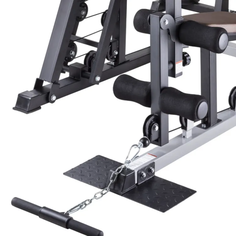 Station de musculation 5 postes en 1 pour entraînement à domicile - Machine de fitness multiposte avec presse à cuisse