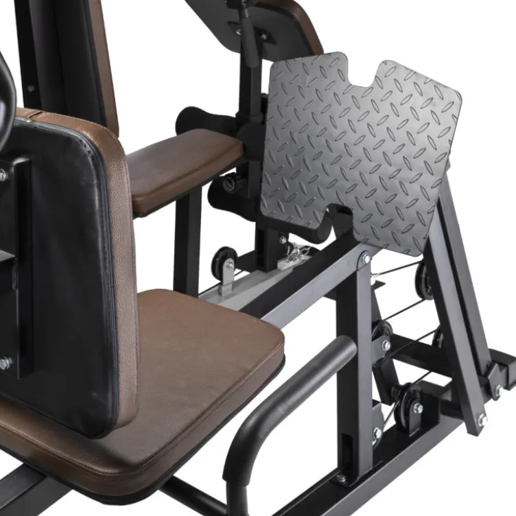 Station de musculation 5 postes en 1 pour entraînement à domicile - Machine de fitness multiposte avec presse à cuisse