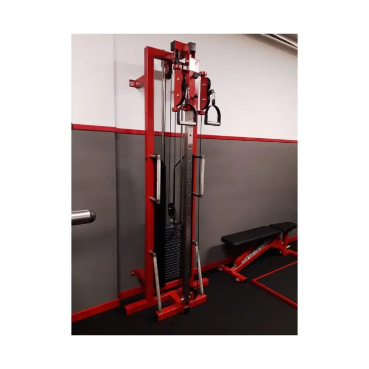 Station de musculation poulie réglable professionnelle avec colonne de poids 80 kg