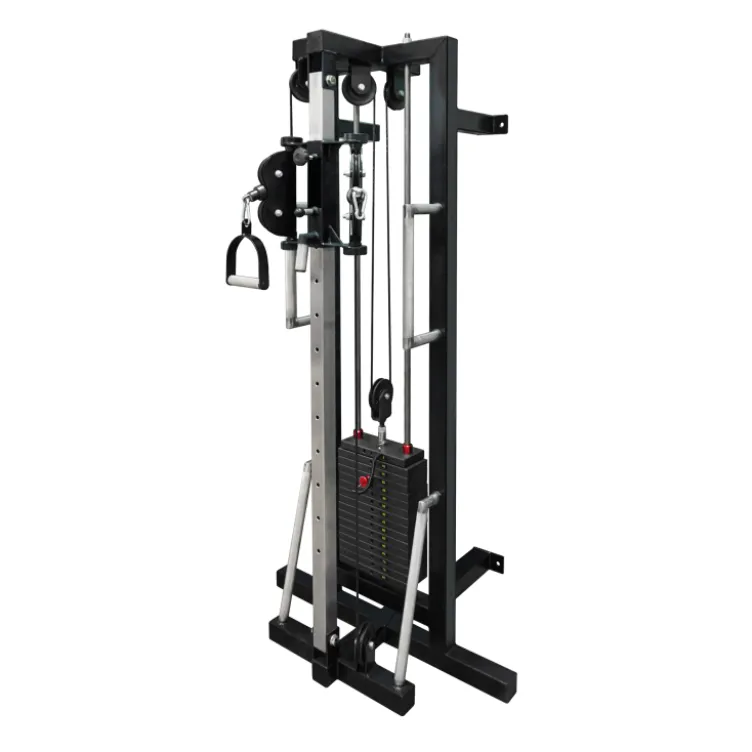 Station de musculation poulie réglable professionnelle avec colonne de poids 80 kg