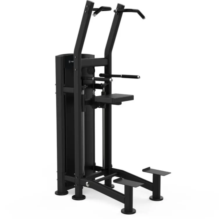 Station d'entraînement Titanium Strength Black Séries pour dips et tractions assistées à charge guidée - Siège pliable BS-S2