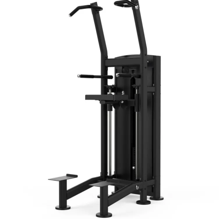 Station d'entraînement Titanium Strength Black Séries pour dips et tractions assistées à charge guidée - Siège pliable BS-S2