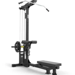 Station de tirage ATX à charge libre jusqu'à 150 kg avec banc d'aviron rabattable et repose-pieds ajustable