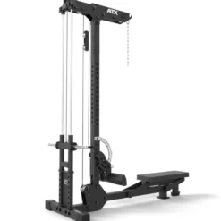 Station de tirage ATX à charge libre jusqu'à 150 kg avec banc d'aviron rabattable et repose-pieds ajustable