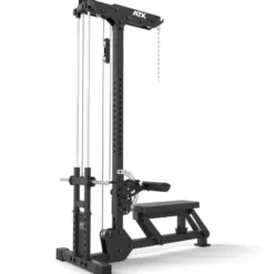 Station de tirage ATX à charge libre jusqu'à 150 kg avec banc d'aviron rabattable et repose-pieds ajustable