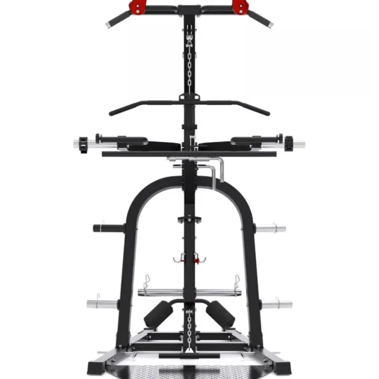 Station de tirage avec bras de levier réglables sur 9 positions LGX Titanium Strength pour home gym - Barre traction multi-grip
