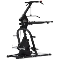 Station de tirage avec bras de levier réglables sur 9 positions LGX Titanium Strength pour home gym - Barre traction multi-grip