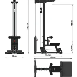 Station de tirage double ATX avec colonne de poids de 115 kg - Capacité 160 kg