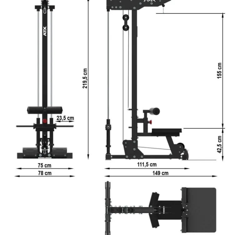 Station de tirage haut et bas de marque ATX avec capacité de charge 180 kg