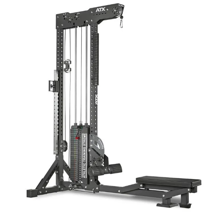 Station de tirage à poulie ATX ultra polyvalente 3 en 1 pour lat pulldown et rowing avec colonne de poids 135 kg - Trinity Tower