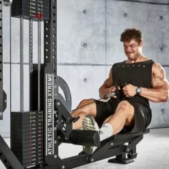 Station de tirage à poulie ATX ultra polyvalente 3 en 1 pour lat pulldown et rowing avec colonne de poids 135 kg - Trinity Tower