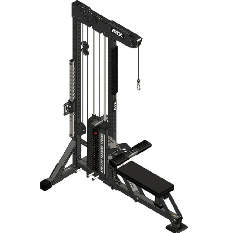 Station de tirage à poulie ATX ultra polyvalente 3 en 1 pour lat pulldown et rowing avec colonne de poids 135 kg - Trinity Tower