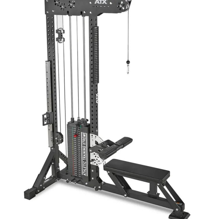 Station de tirage à poulie ATX ultra polyvalente 3 en 1 pour lat pulldown et rowing avec colonne de poids 135 kg - Trinity Tower